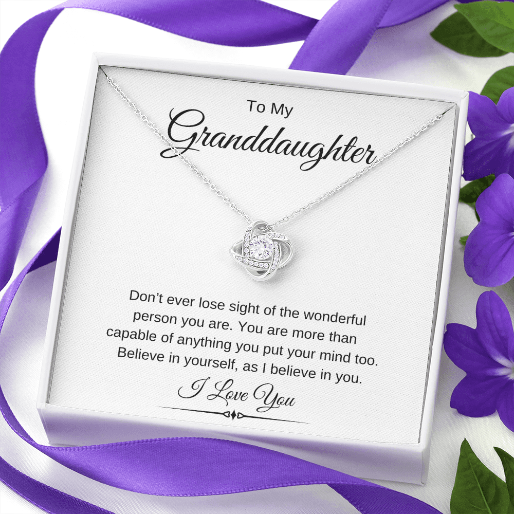 To My Granddaughter / Love Knot Necklace
