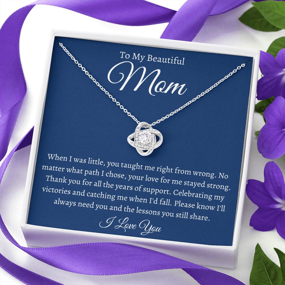 To My Beautiful Mom / Love Knot Necklace