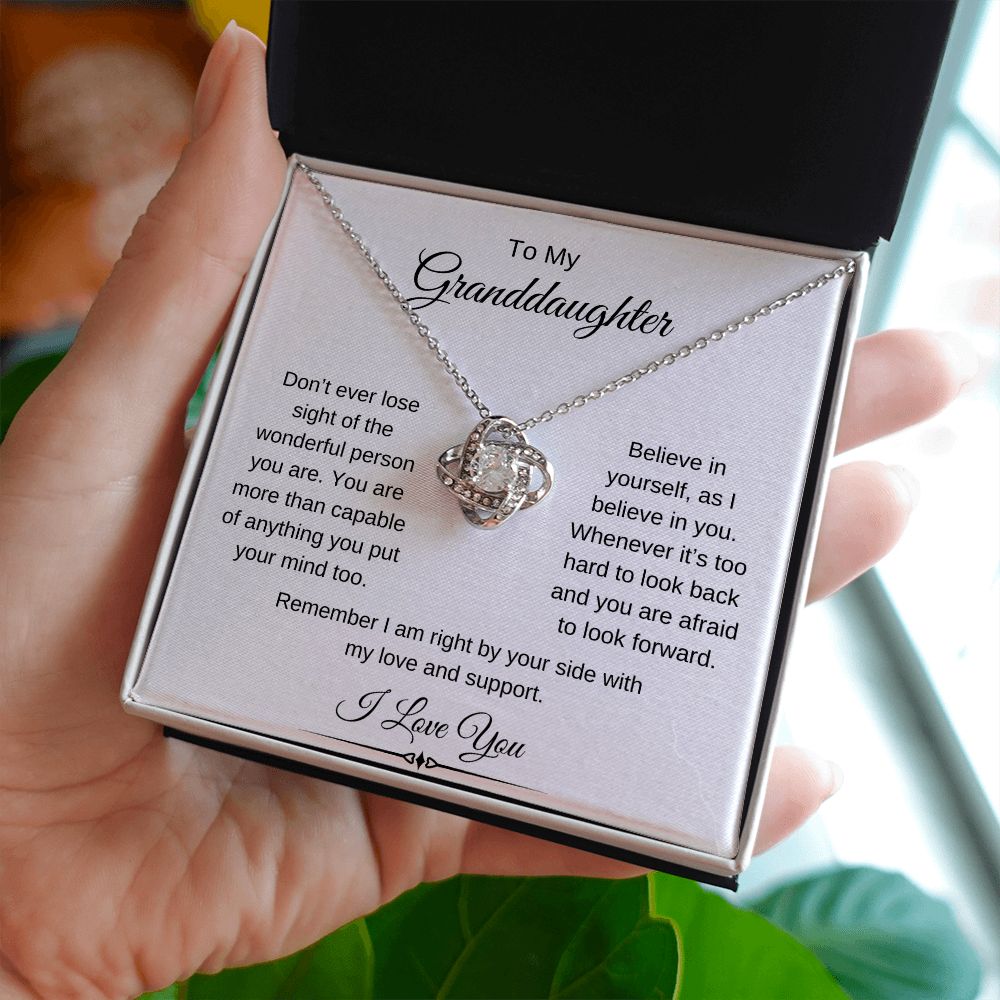 To My Granddaughter / Love Knot Necklace