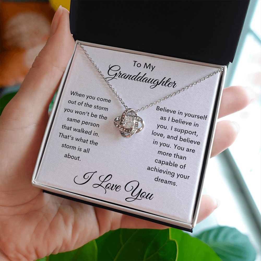To My Granddaughter / Love Knot Necklace
