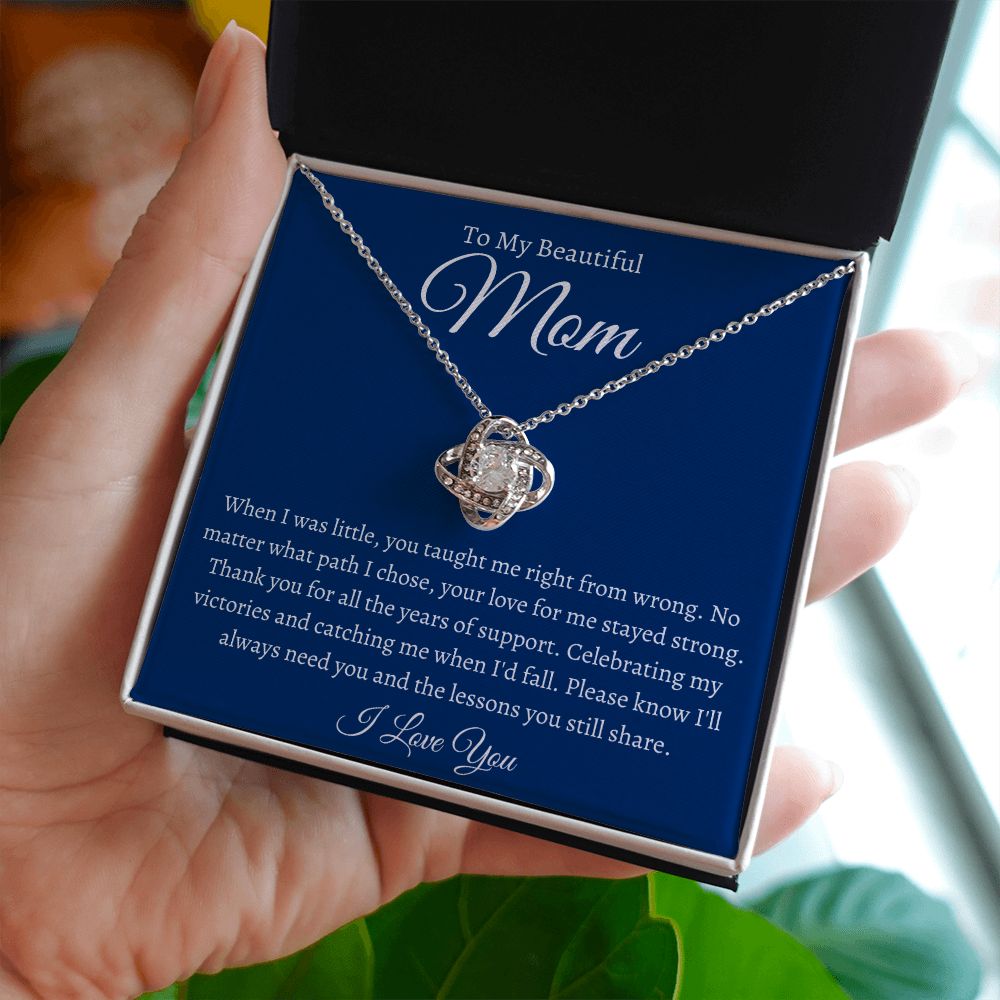 To My Beautiful Mom / Love Knot Necklace