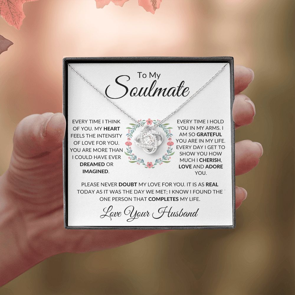 To My Soulmate / Love Knot Necklace