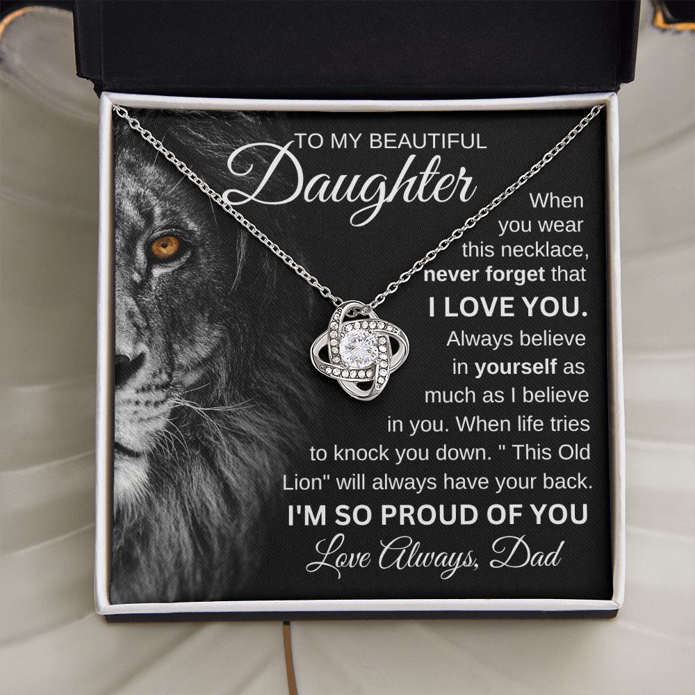 To My Beautiful Daughter / Love Knot Necklace