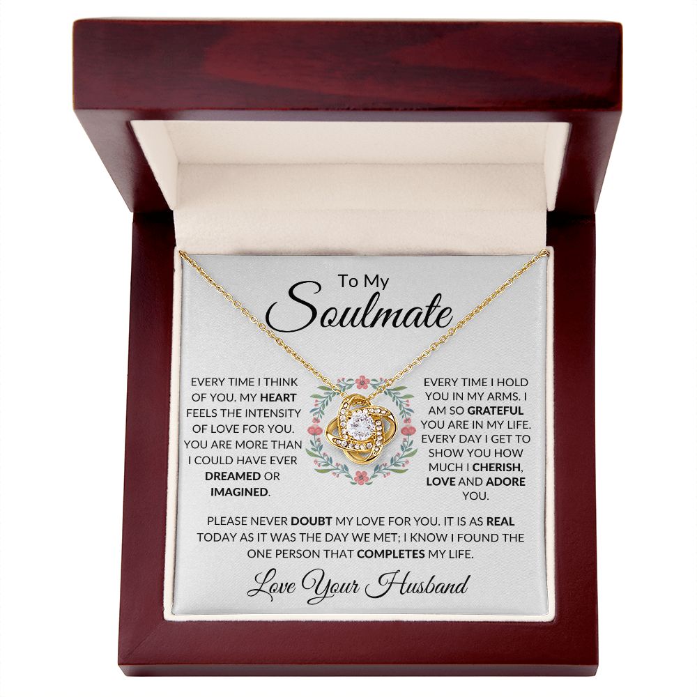 To My Soulmate / Love Knot Necklace