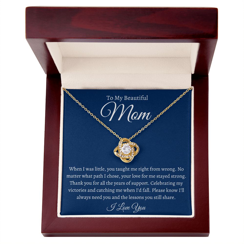 To My Beautiful Mom / Love Knot Necklace