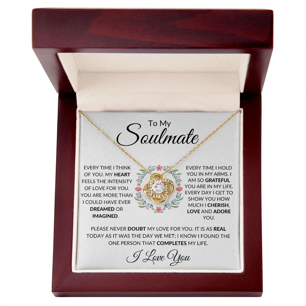 To My Soulmate / Love Knot Necklace
