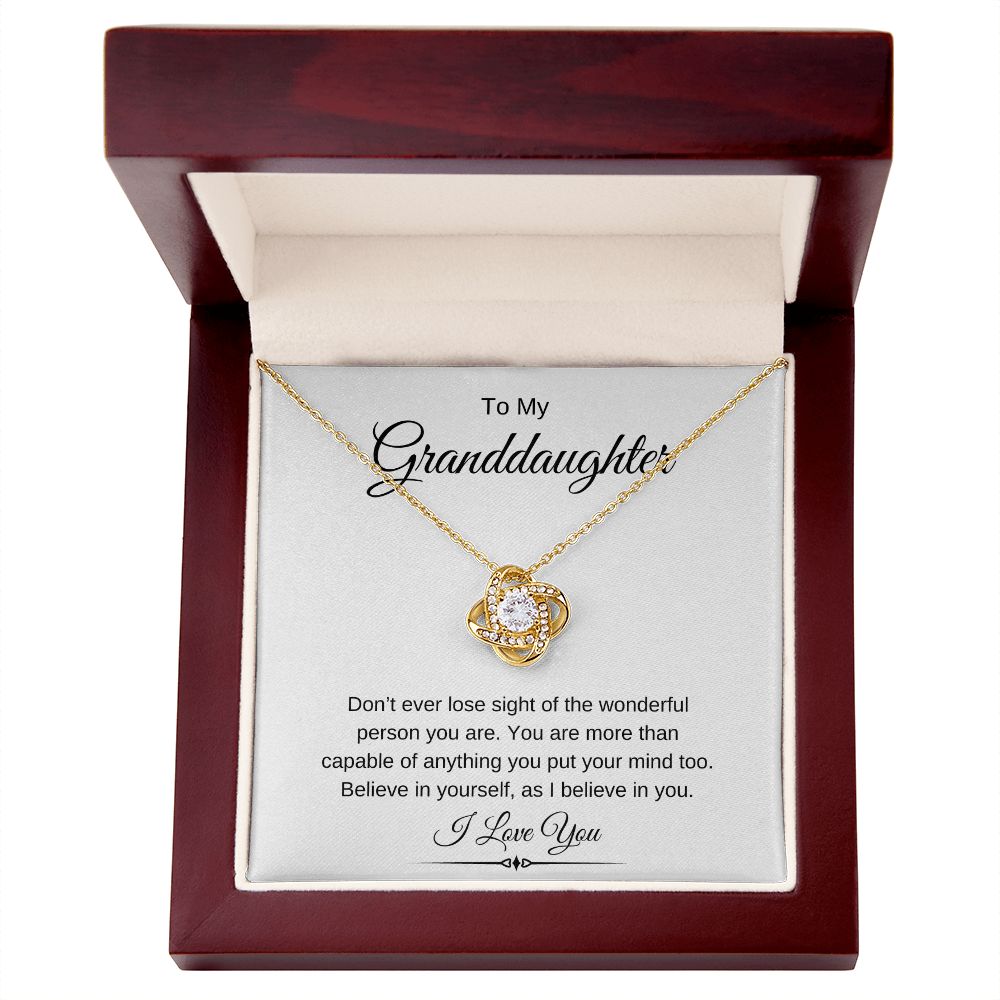 To My Granddaughter / Love Knot Necklace