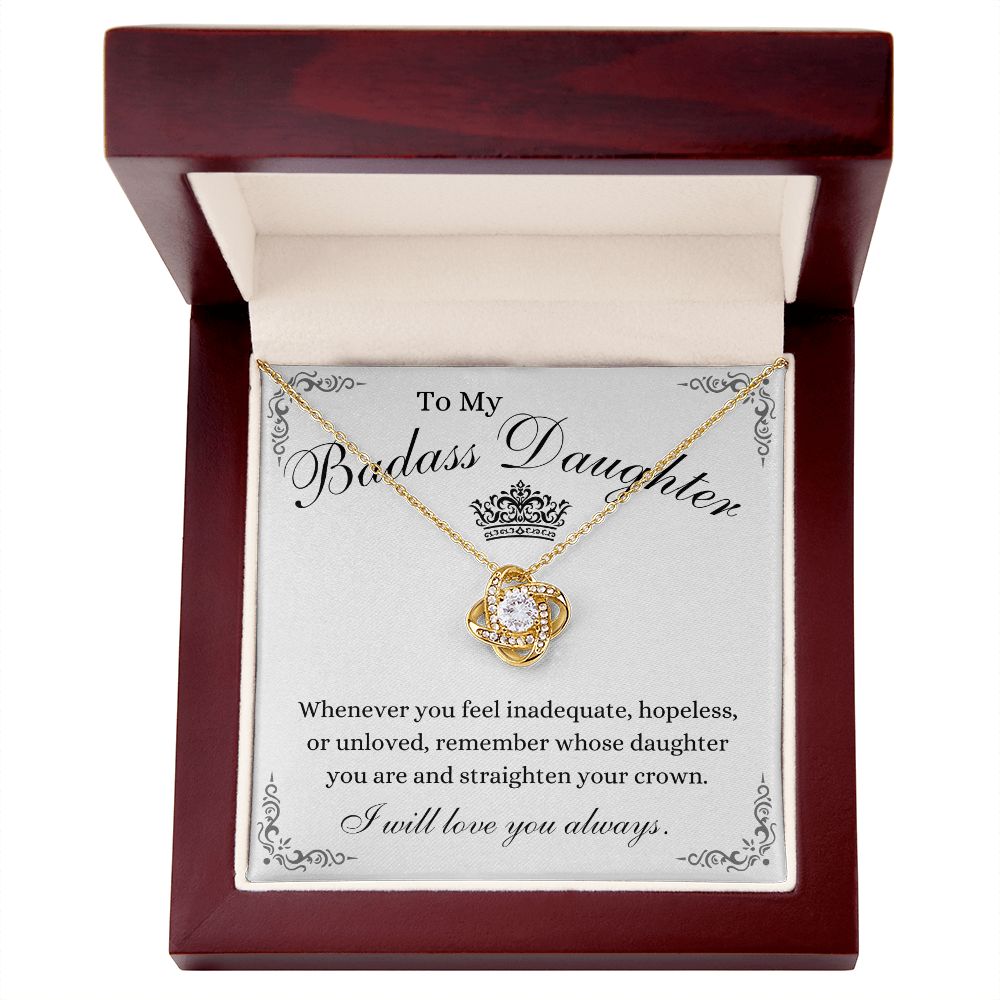 To My Badass Daughter / Love Knot Necklace
