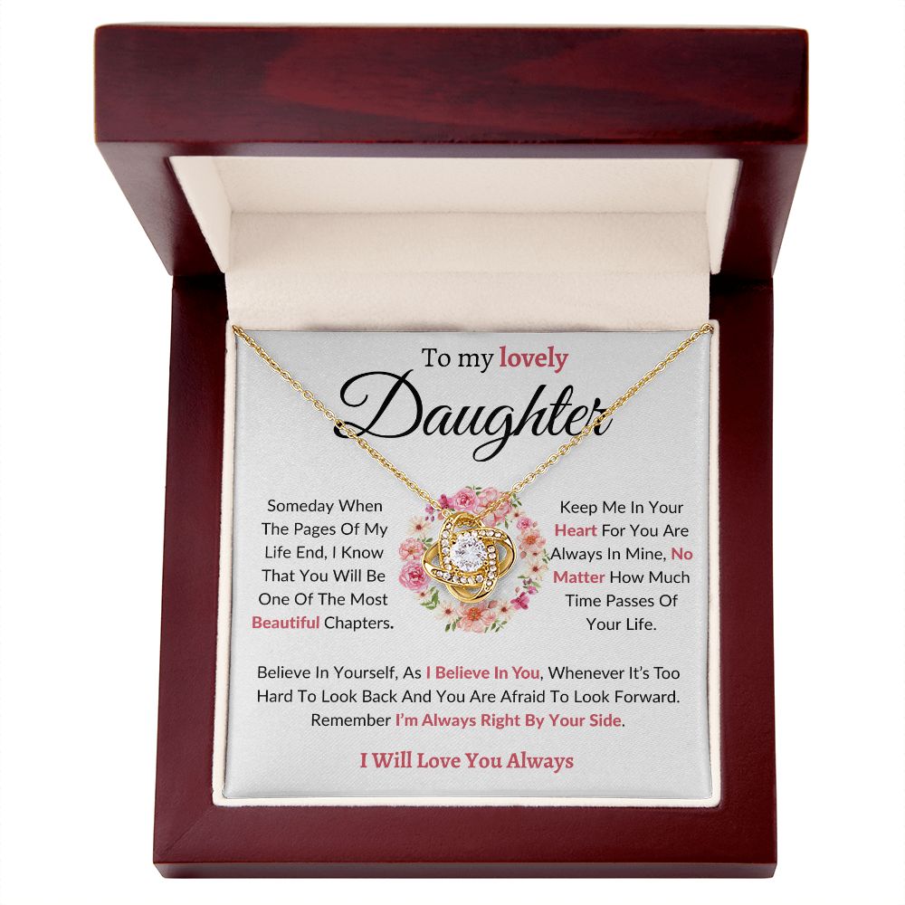 To My Lovely Daughter / Love Knot Necklace