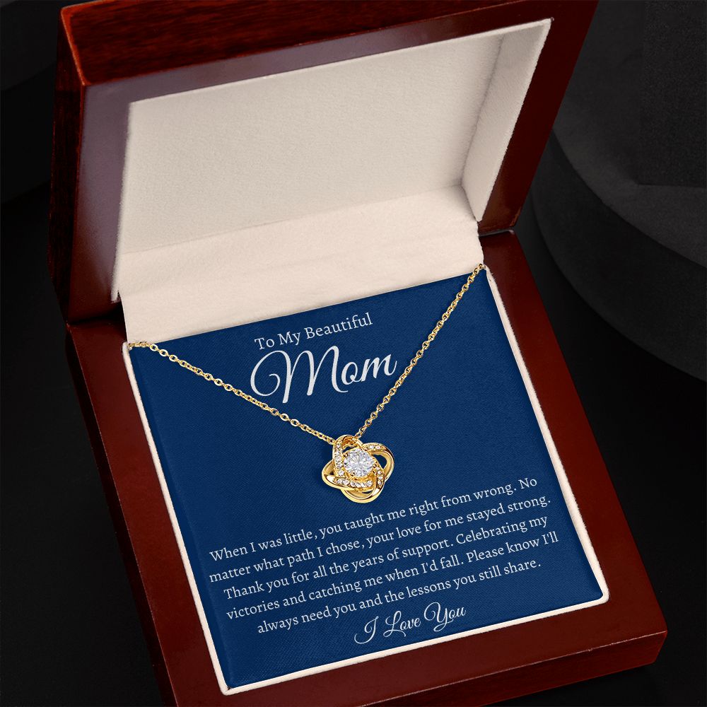 To My Beautiful Mom / Love Knot Necklace