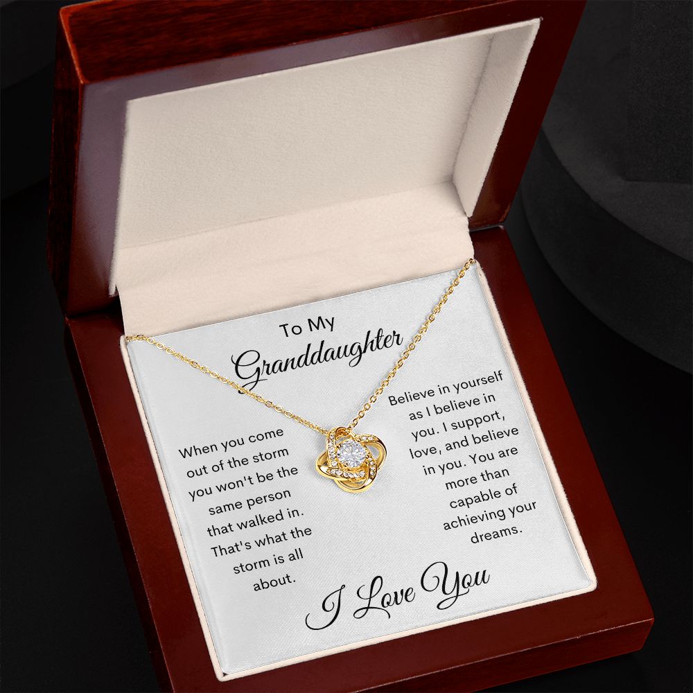 To My Granddaughter / Love Knot Necklace
