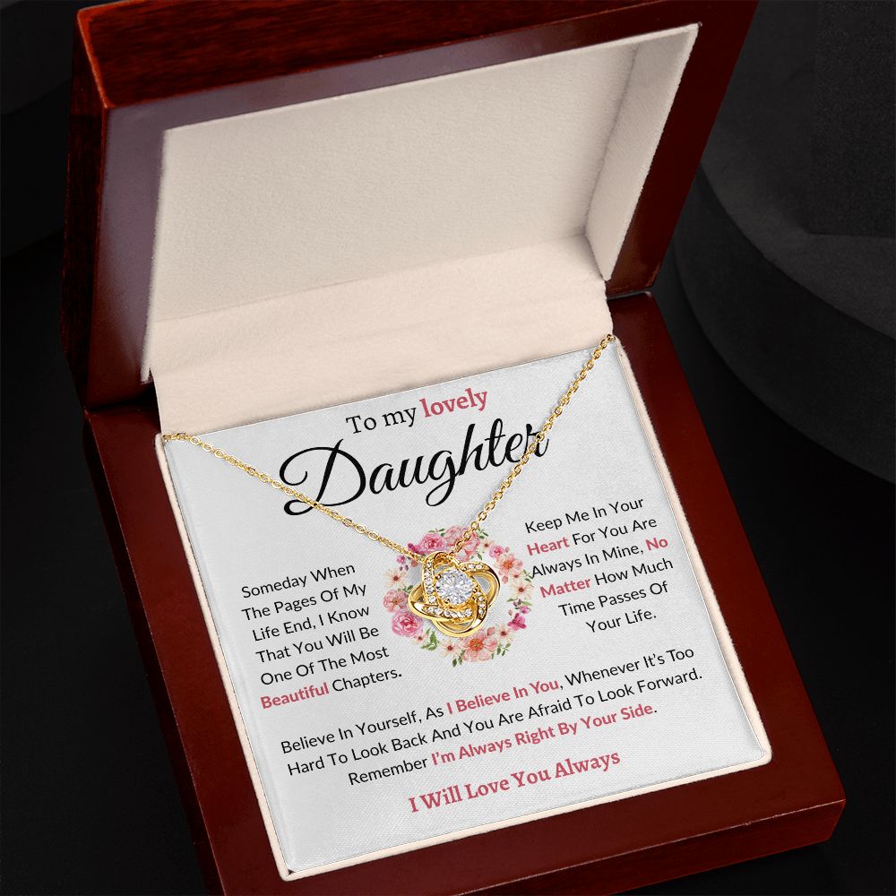 To My Lovely Daughter / Love Knot Necklace