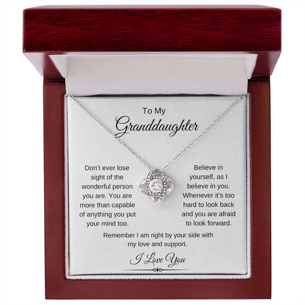 To My Granddaughter / Love Knot Necklace