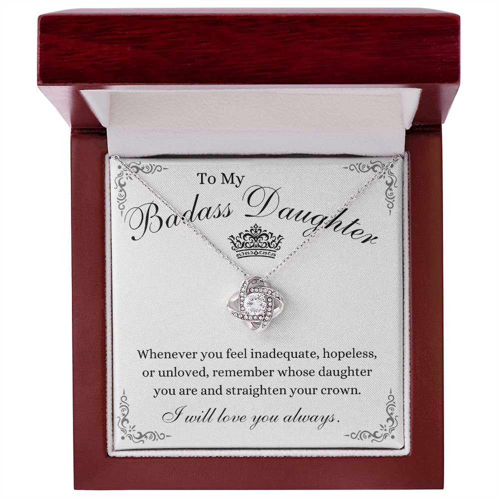 To My Badass Daughter / Love Knot Necklace