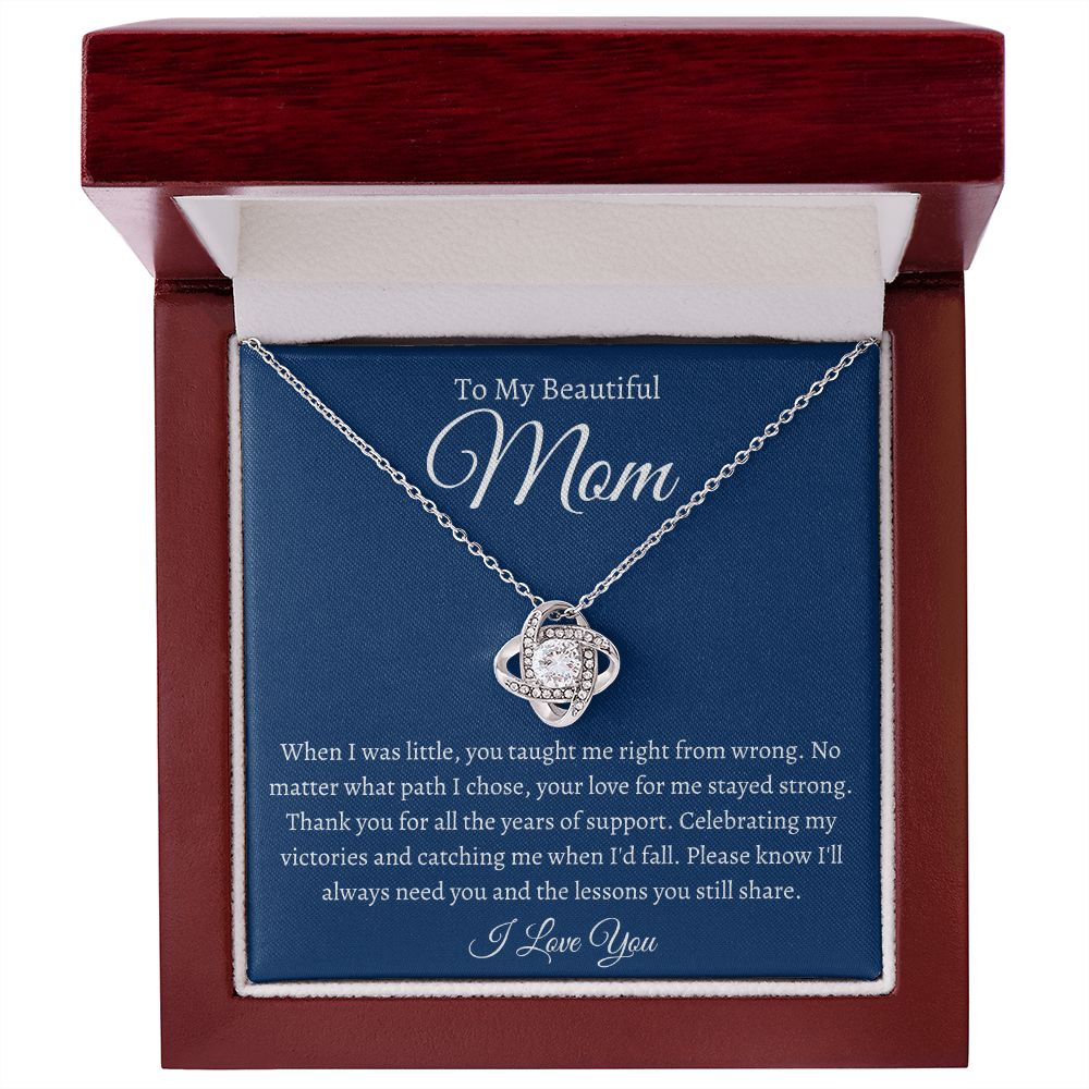 To My Beautiful Mom / Love Knot Necklace