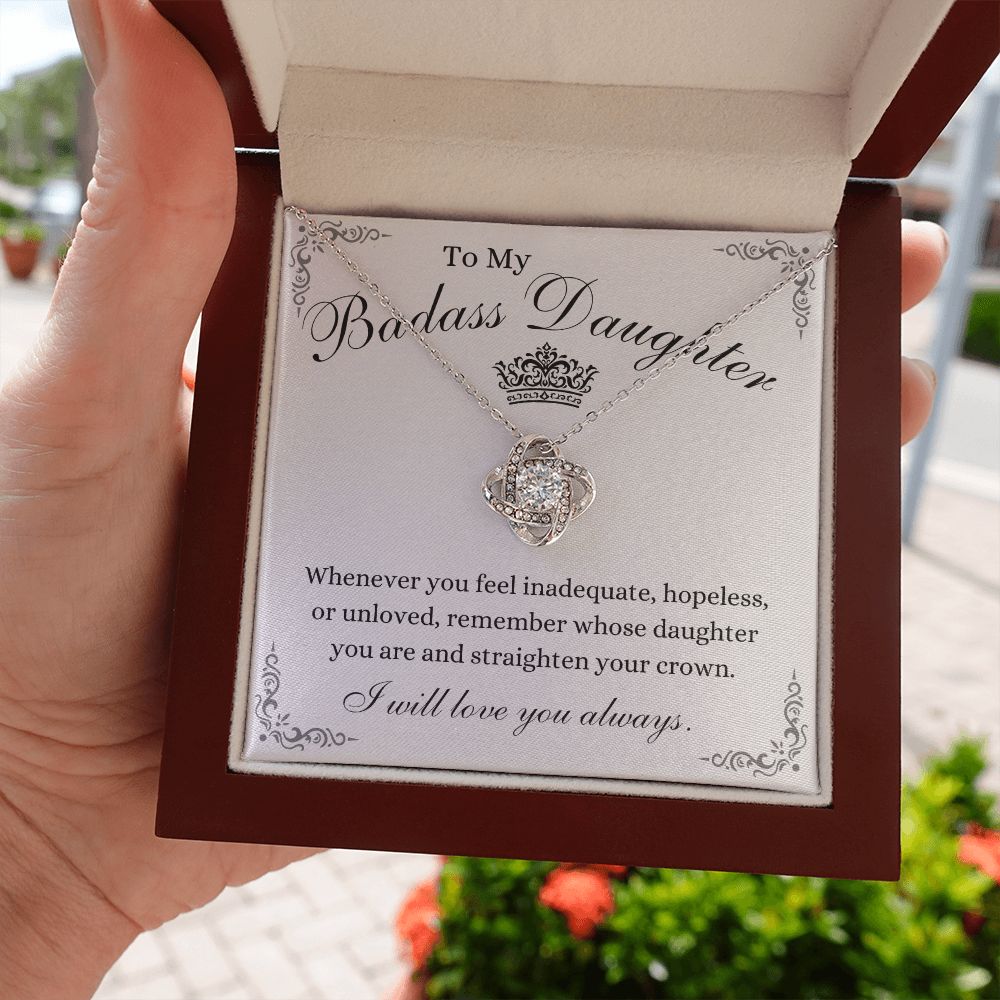 To My Badass Daughter / Love Knot Necklace