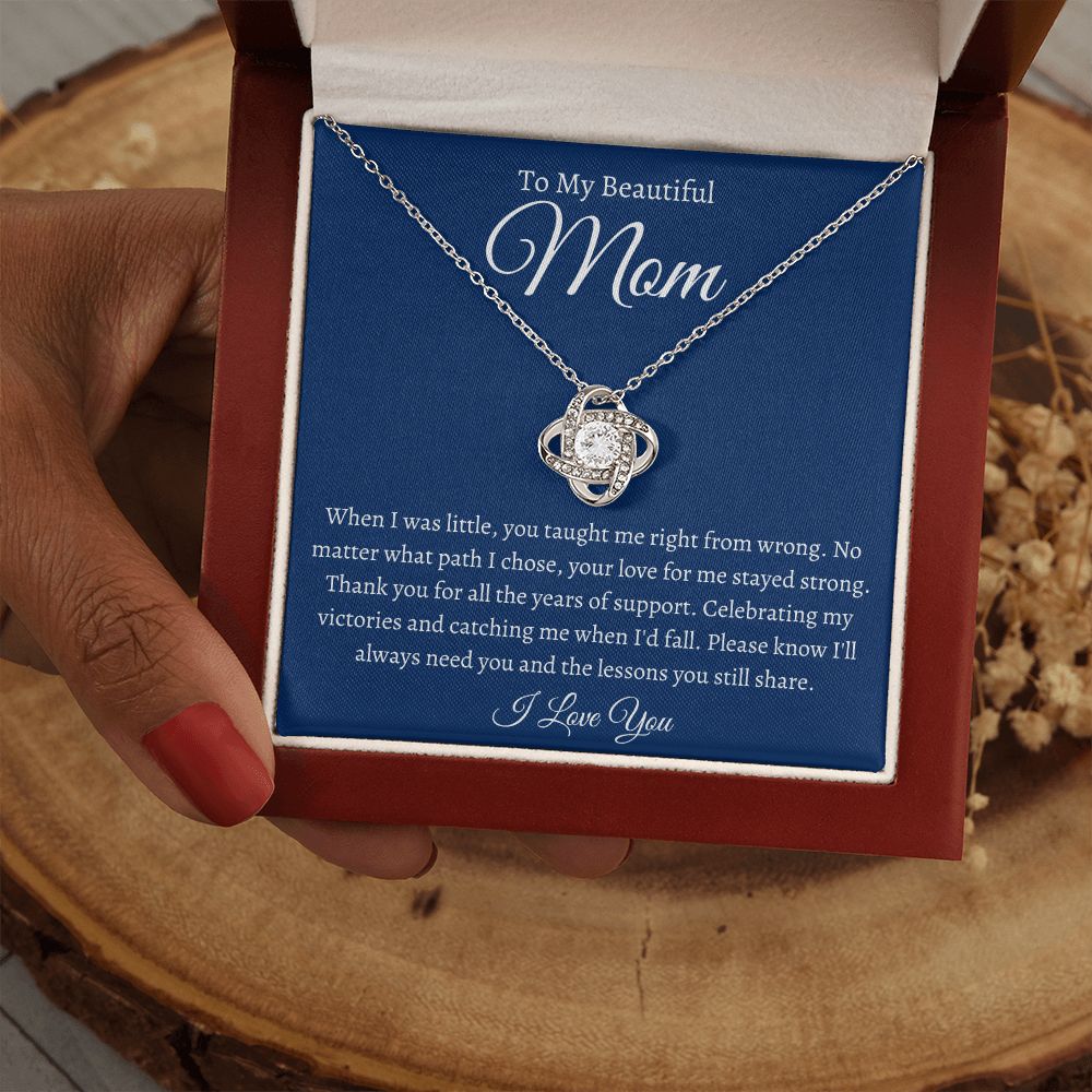 To My Beautiful Mom / Love Knot Necklace