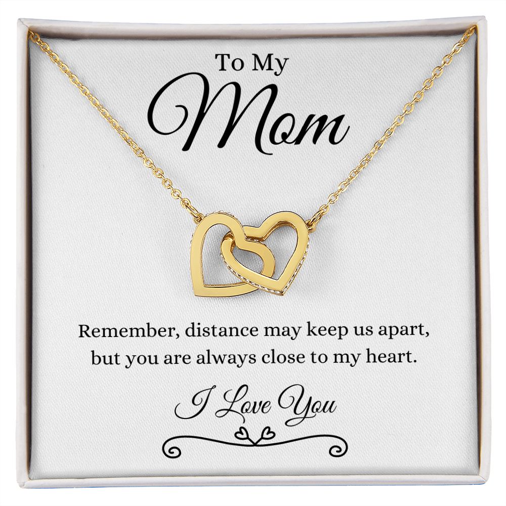 To My Mom / Interlocking Hearts necklace