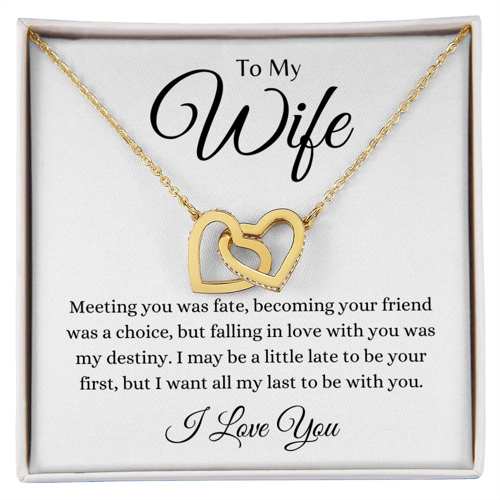 To My Wife / Interlocking Hearts necklace