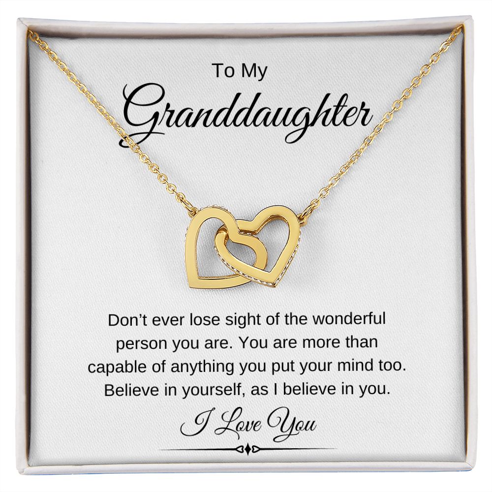 To My Granddaughter / Interlocking Hearts necklace