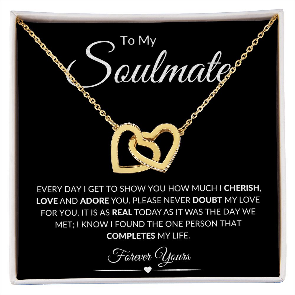 To My Soulmate / Interlocking Hearts Necklace