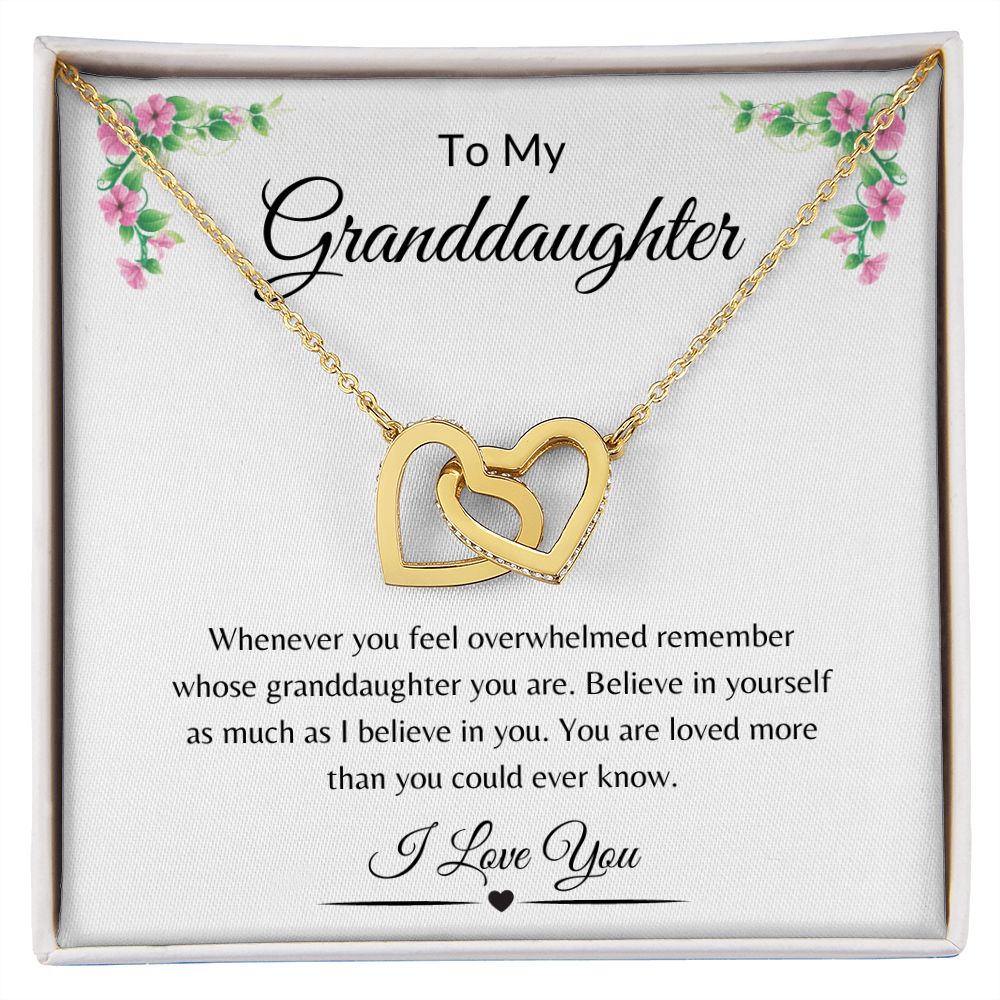 To My Granddaughter / Interlocking Hearts Necklace
