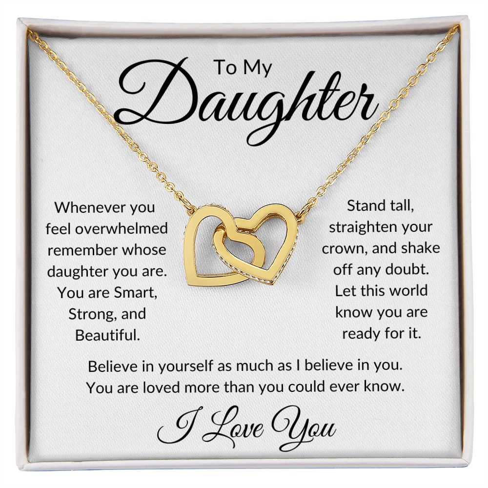 To My Daughter / Interlocking Hearts Necklace