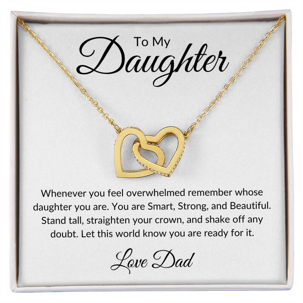 To My Daughter / Interlocking Hearts Necklace