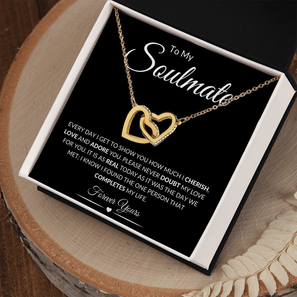 To My Soulmate / Interlocking Hearts Necklace
