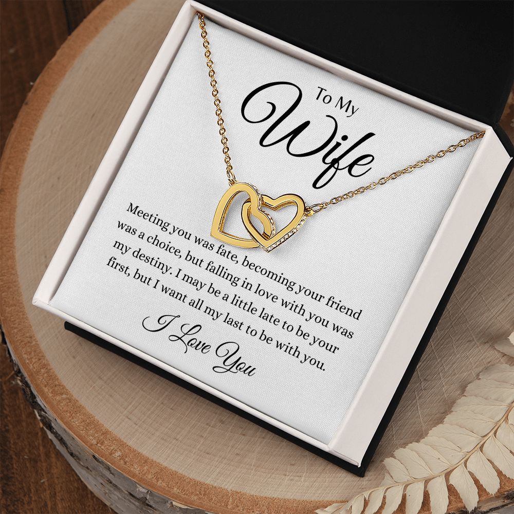 To My Wife / Interlocking Hearts necklace