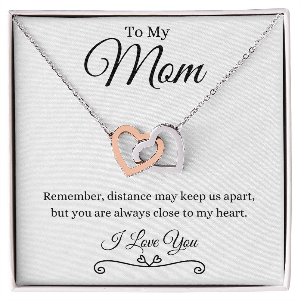 To My Mom / Interlocking Hearts necklace