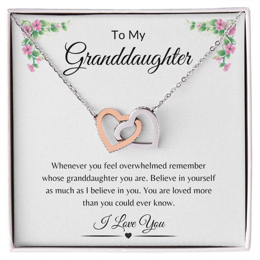 To My Granddaughter / Interlocking Hearts Necklace