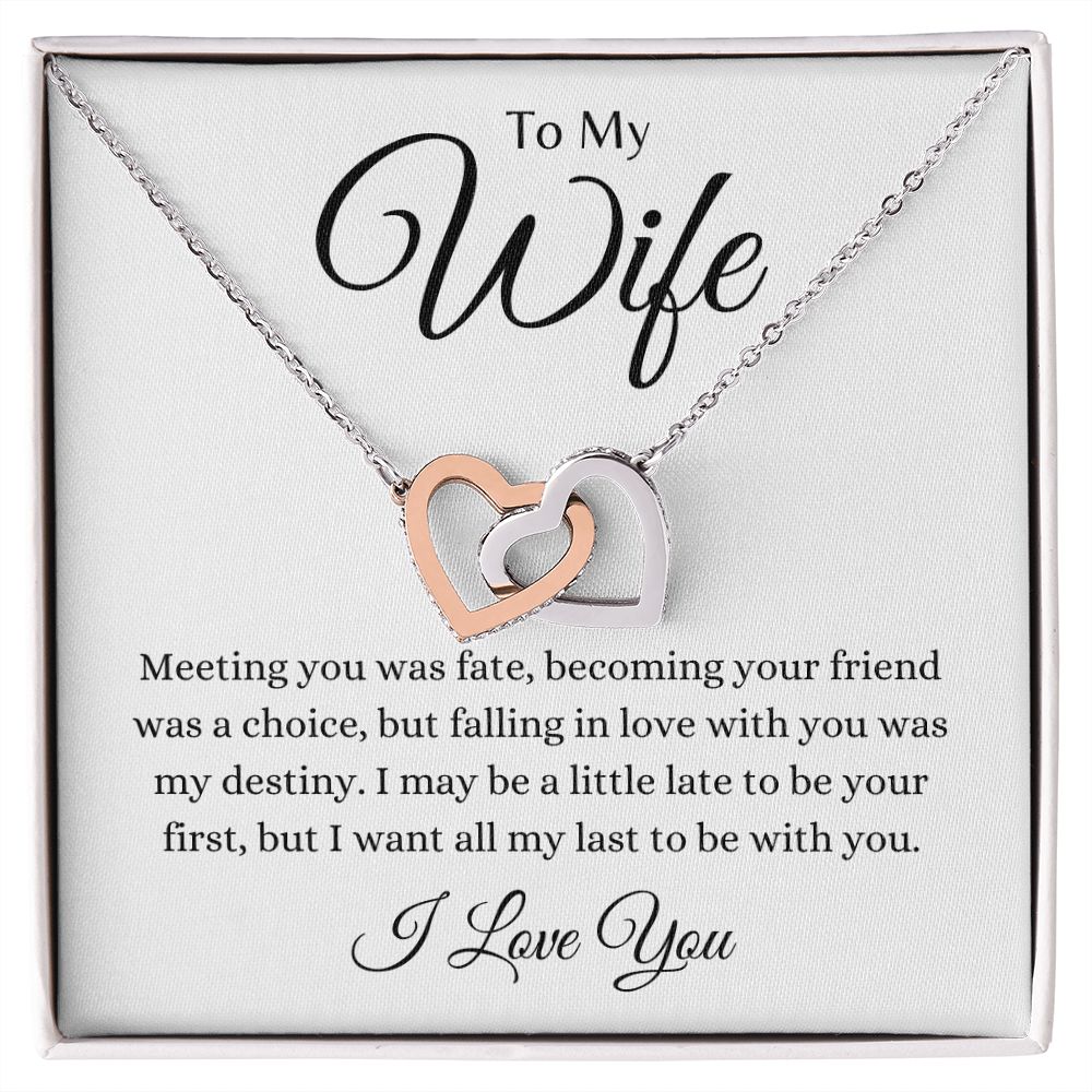 To My Wife / Interlocking Hearts necklace
