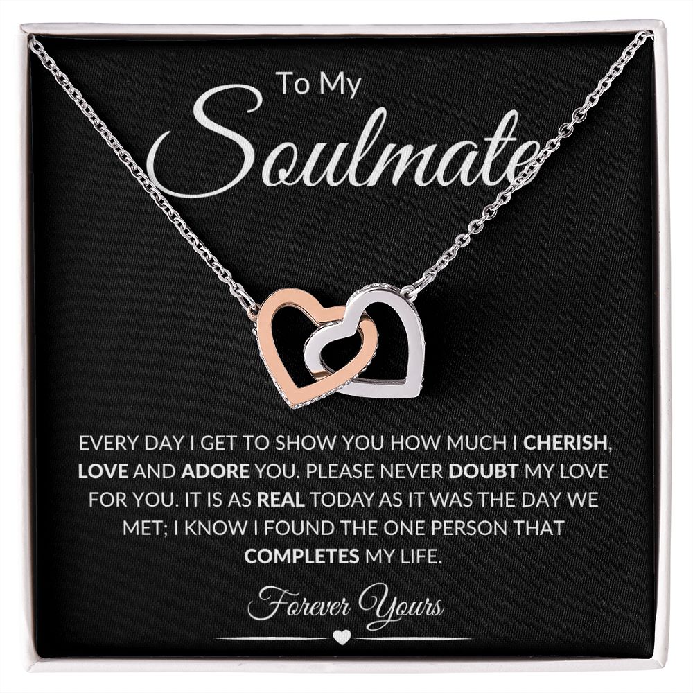 To My Soulmate / Interlocking Hearts Necklace