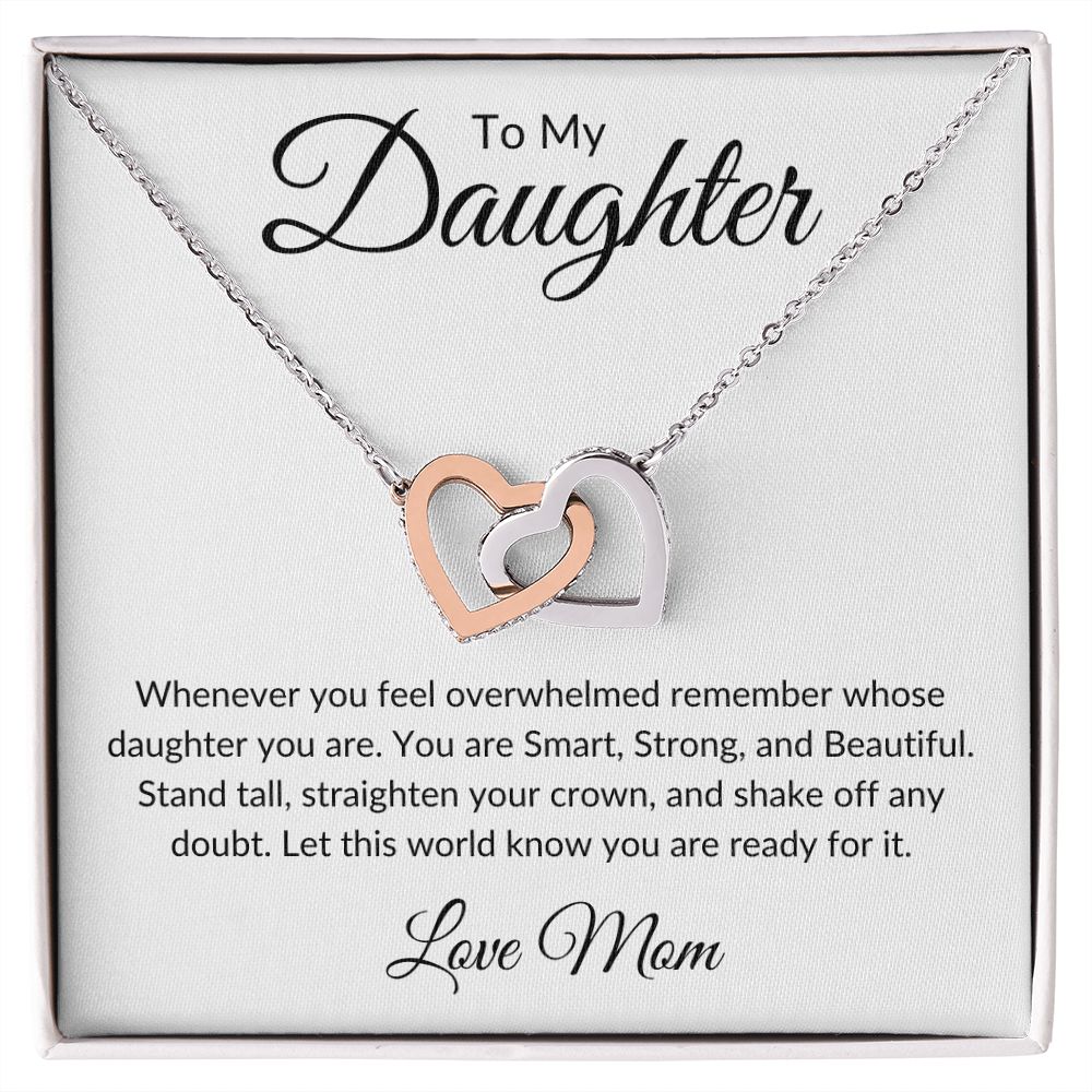 To My Daughter / Interlocking Hearts Necklace
