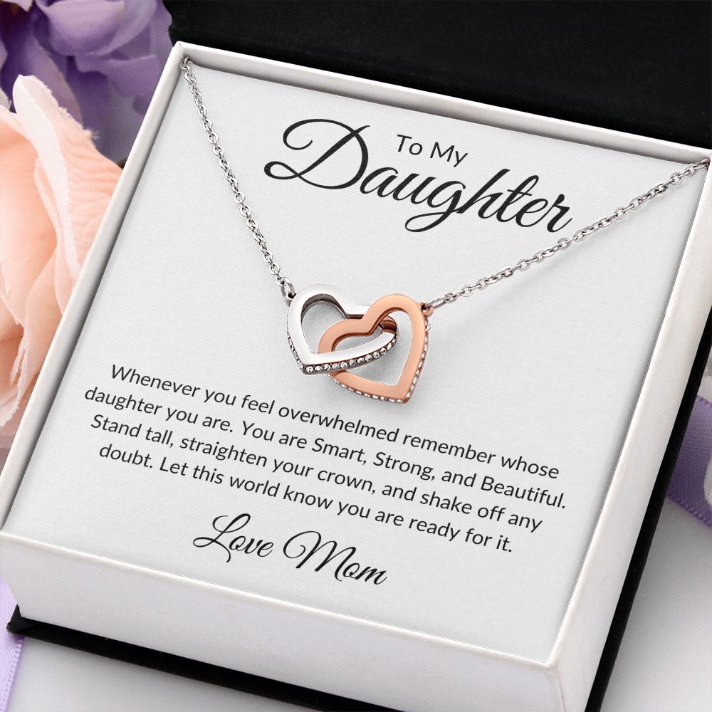To My Daughter / Interlocking Hearts Necklace