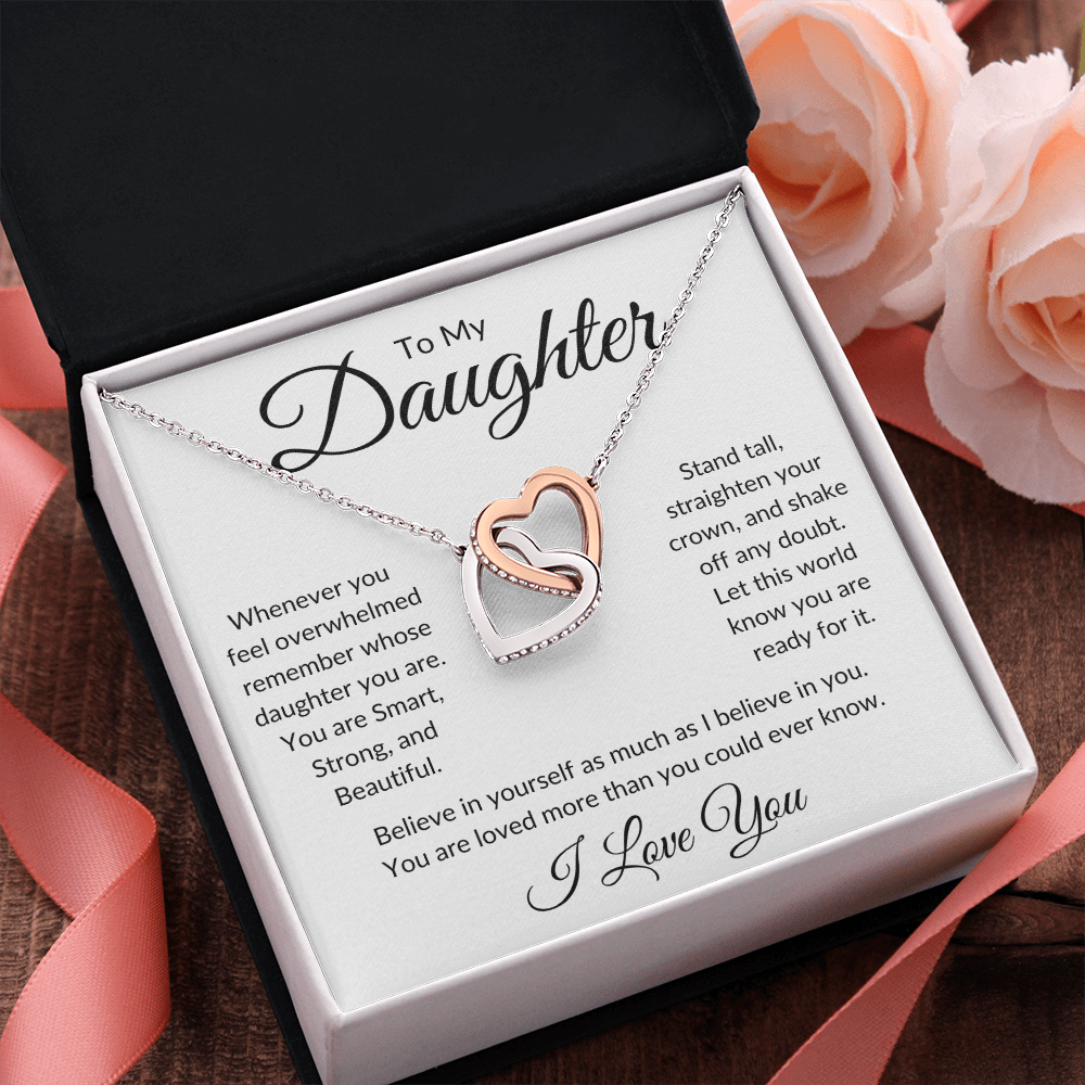 To My Daughter / Interlocking Hearts Necklace