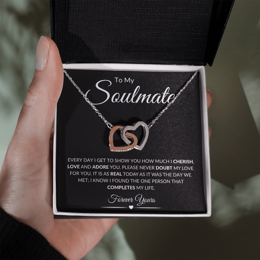 To My Soulmate / Interlocking Hearts Necklace