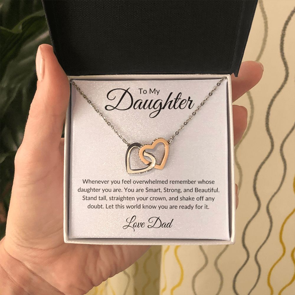 To My Daughter / Interlocking Hearts Necklace