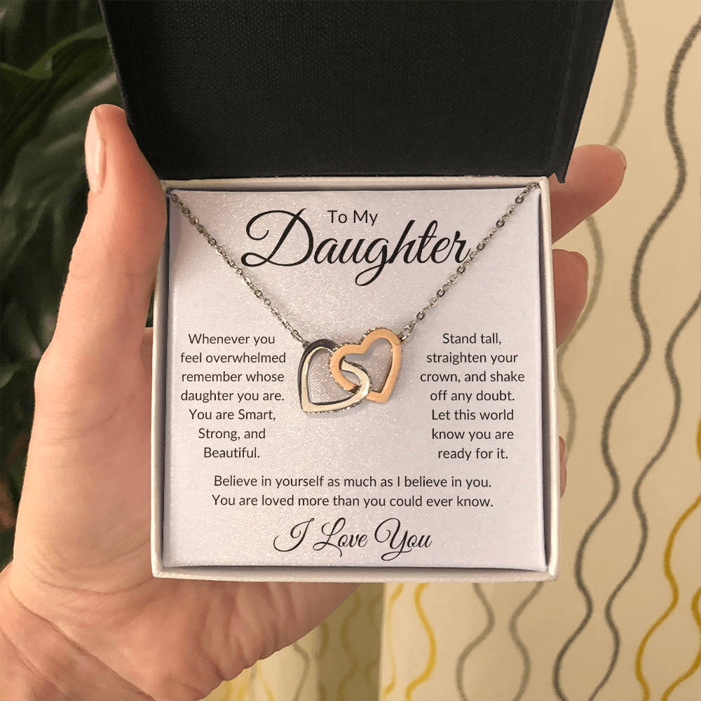 To My Daughter / Interlocking Hearts Necklace