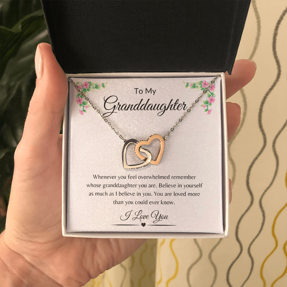 To My Granddaughter / Interlocking Hearts Necklace
