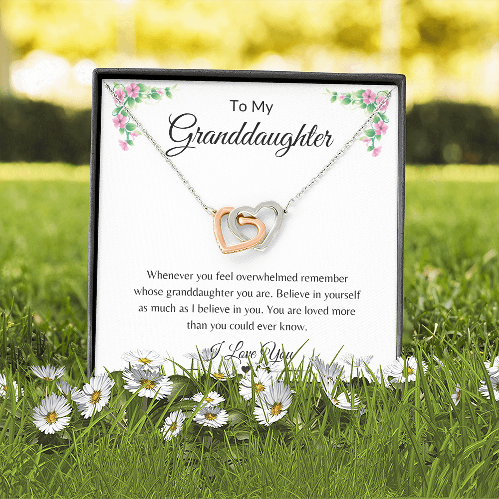 To My Granddaughter / Interlocking Hearts Necklace
