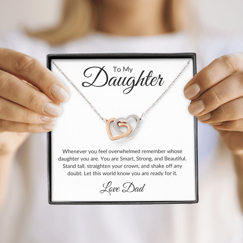 To My Daughter / Interlocking Hearts Necklace