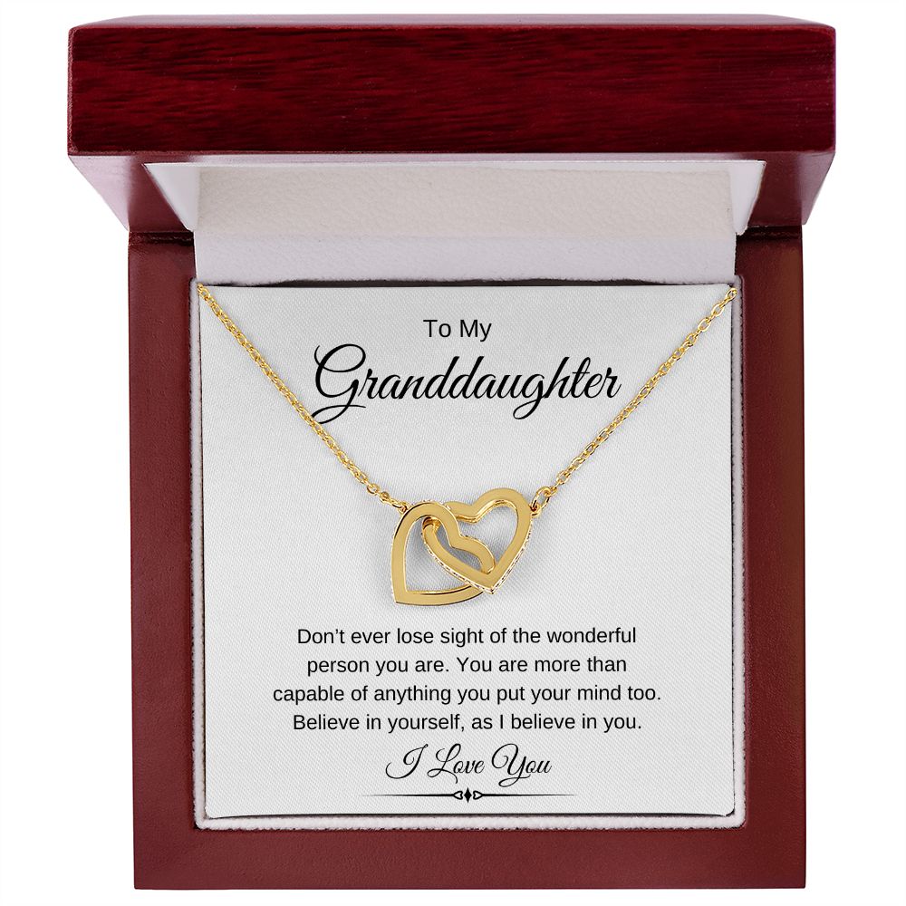 To My Granddaughter / Interlocking Hearts necklace