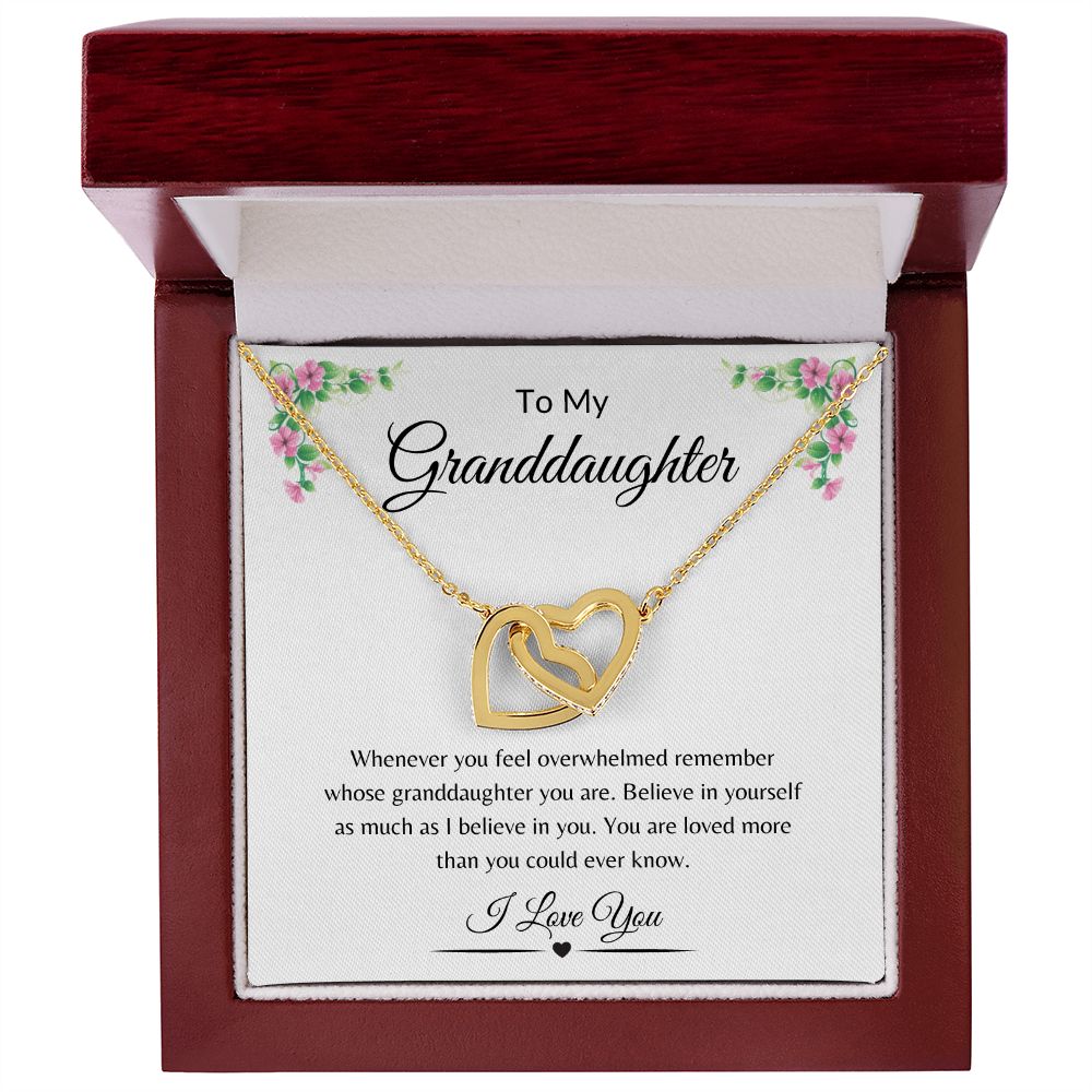 To My Granddaughter / Interlocking Hearts Necklace
