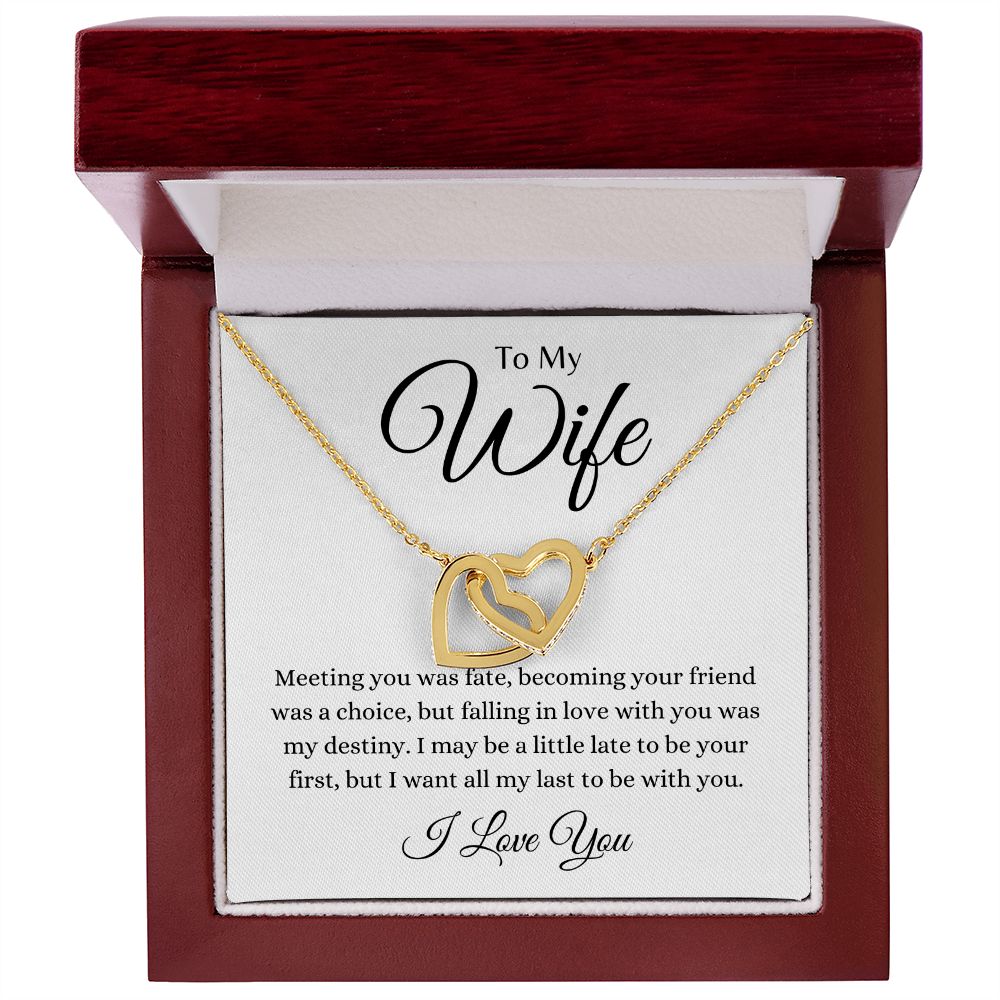 To My Wife / Interlocking Hearts necklace