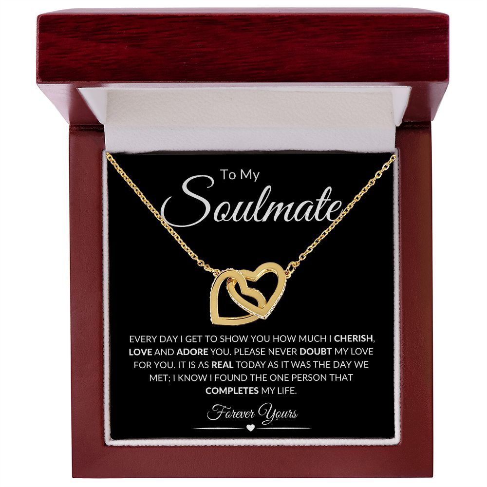 To My Soulmate / Interlocking Hearts Necklace