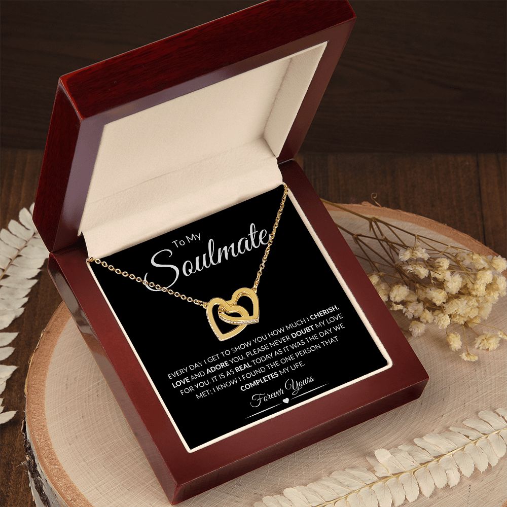To My Soulmate / Interlocking Hearts Necklace