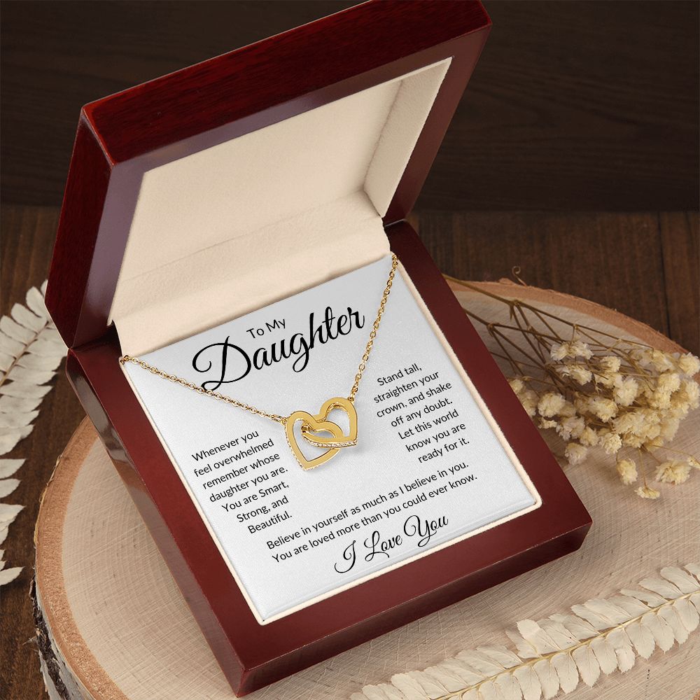 To My Daughter / Interlocking Hearts Necklace