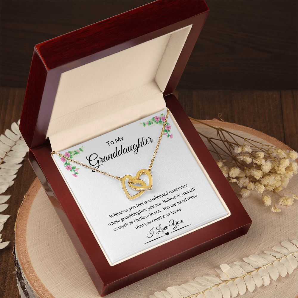 To My Granddaughter / Interlocking Hearts Necklace